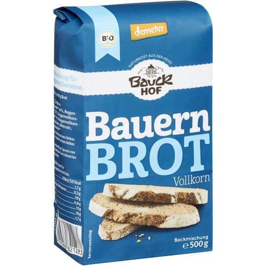 Bauckhof Demeter Bio Bauernbrot Vollkorn Backmischung 500G 3 Bauckhof Demeter Bio Bauernbrot Vollkorn Backmischung 500G