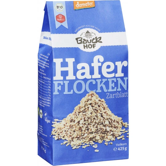 Bauckhof Demeter Bio Haferflocken Zartblatt 425G 3 Bauckhof Demeter Bio Haferflocken Zartblatt 425G