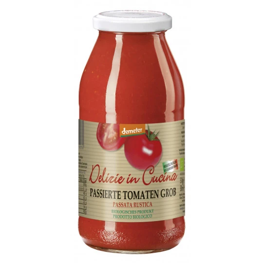 Demeter Bio Delizie In Cucina Passierte Tomaten Grob 510G 3 Demeter Bio Delizie In Cucina Passierte Tomaten Grob 510G