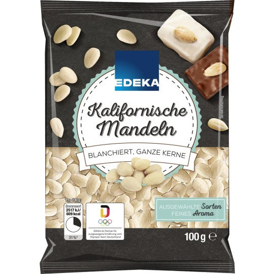 EDEKA Kalifornische Mandeln Blanchiert, Ganze Kerne 100G 3 EDEKA Kalifornische Mandeln Blanchiert, Ganze Kerne 100G