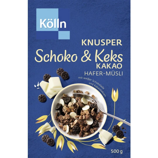 Kölln Müsli Knusper Schoko & Keks Kakao 500G 3 Kölln Müsli Knusper Schoko & Keks Kakao 500G