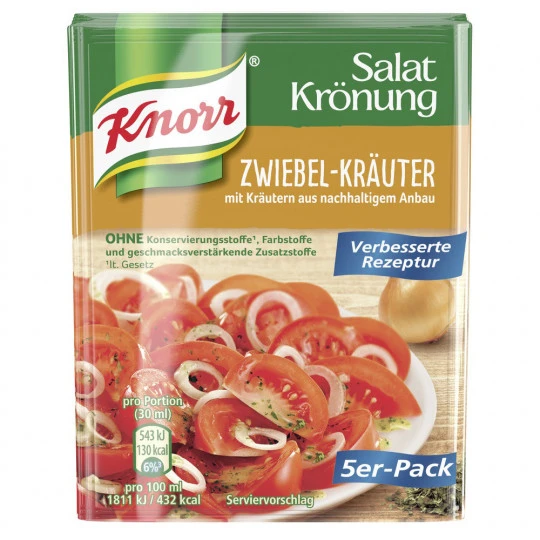 Knorr Salatkrönung Zwiebel-Kräuter 5ST 40G 3 Knorr Salatkrönung Zwiebel-Kräuter 5ST 40G