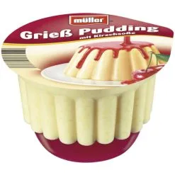 Mueller Grieß Pudding Mit Kirschsoße 450G